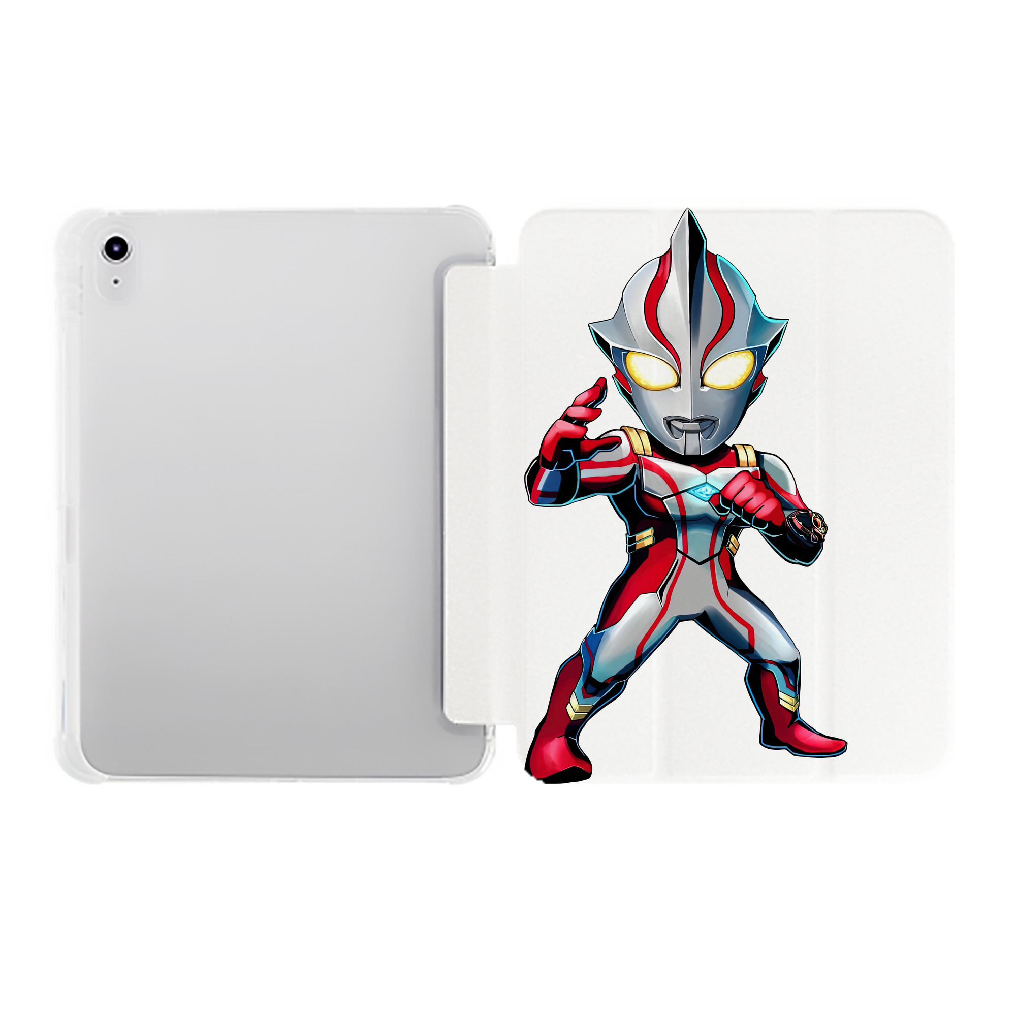 （画像用） ウルトラマン Ultraman IPad ケース ペン収納付き 三つ折りスタンド PUレザー×シリコン 対応機種9.5/10.5/10.9インチ
